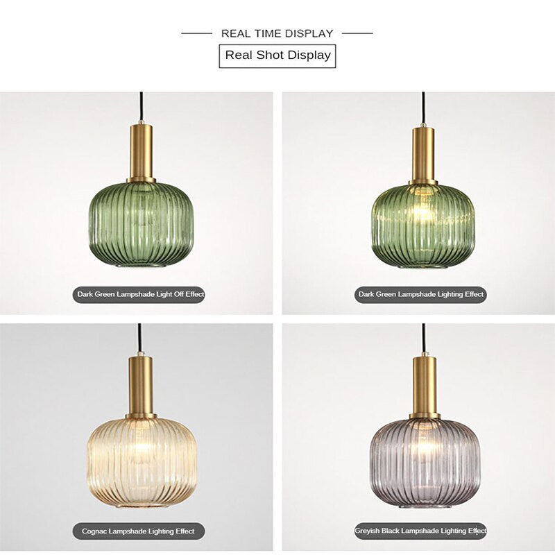 Modern Retro Stained Glass Pendant Lights Colorful Stylish Hanging Light Fittings For Kitchen Living Room Diner Contemporary Interior Lighting