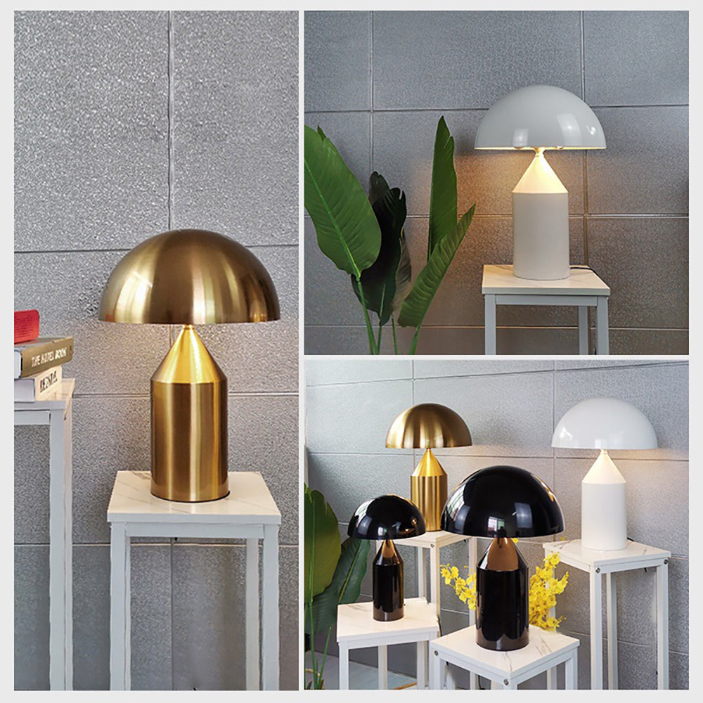 Golden Dome Polished Iron LED Table Light Contemporary Designer Lighting For Coffee Table Bedside Table Light In Black White or Golden