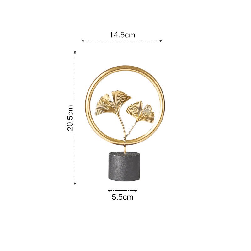 Nordic Golden Auspicious Leaf Craft Sculpture Ornamental Decoration For Living Room Coffee Table Mantelpiece Trendy Home Decor Accessories