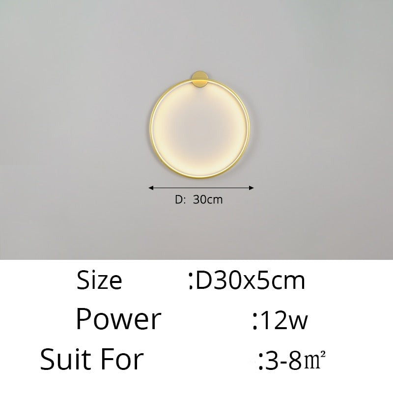 Simple Circle Ring Of Light LED Wall Light Modern Interior Lighting For Sofa Background Decoration Living Room Bedroom Light Decor