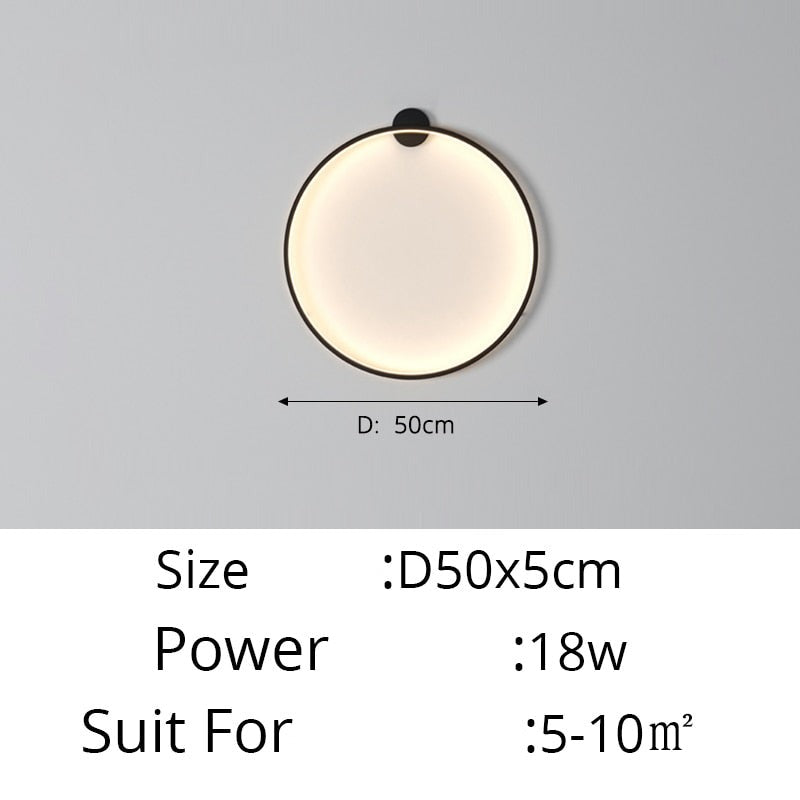 Simple Circle Ring Of Light LED Wall Light Modern Interior Lighting For Sofa Background Decoration Living Room Bedroom Light Decor