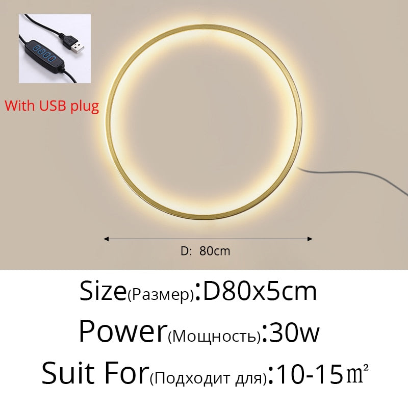 Simple Circle Ring Of Light LED Wall Light Modern Interior Lighting For Sofa Background Decoration Living Room Bedroom Light Decor