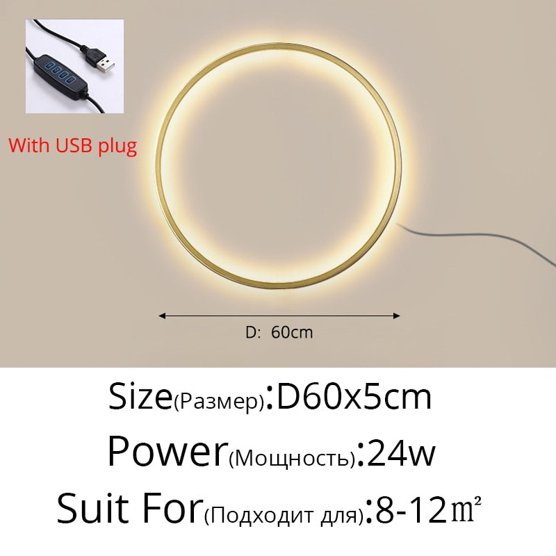 Simple Circle Ring Of Light LED Wall Light Modern Interior Lighting For Sofa Background Decoration Living Room Bedroom Light Decor
