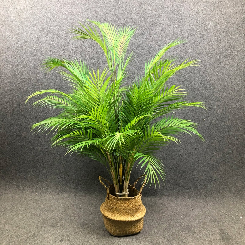 Large Artificial Palm Tree Tropical Plants Plastic Fake Leaves Green Monstera For Home Garden Decor 125cm