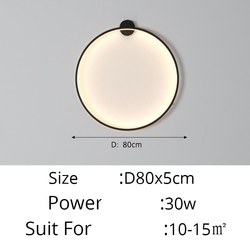 Simple Circle Ring Of Light LED Wall Light Modern Interior Lighting For Sofa Background Decoration Living Room Bedroom Light Decor