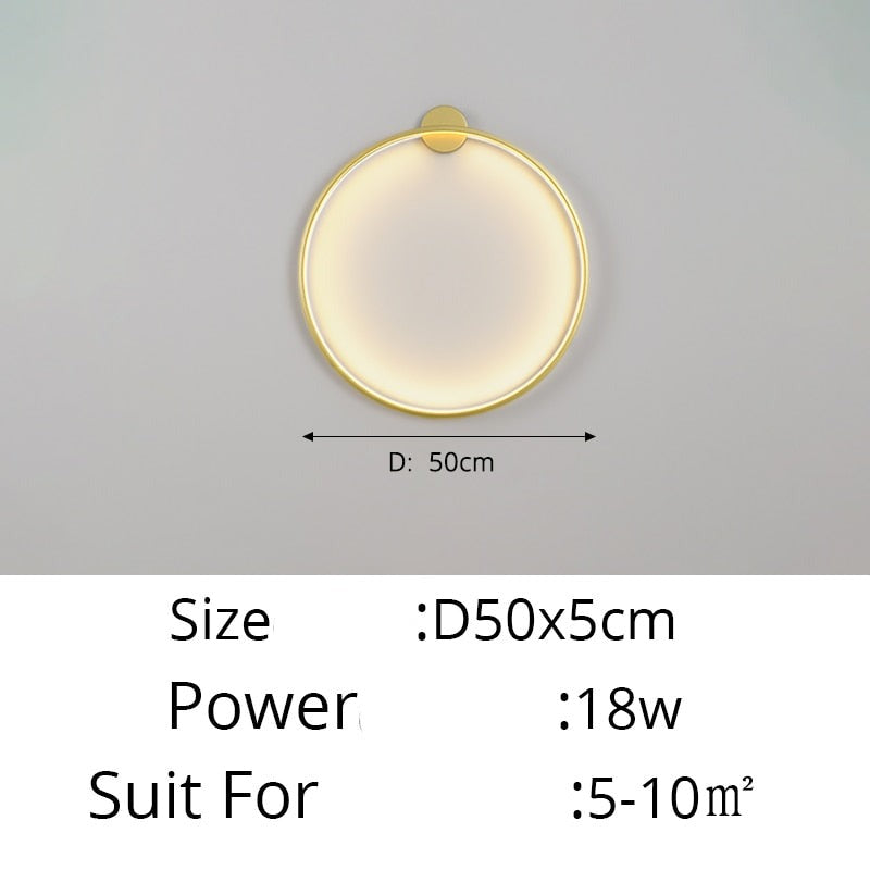 Simple Circle Ring Of Light LED Wall Light Modern Interior Lighting For Sofa Background Decoration Living Room Bedroom Light Decor