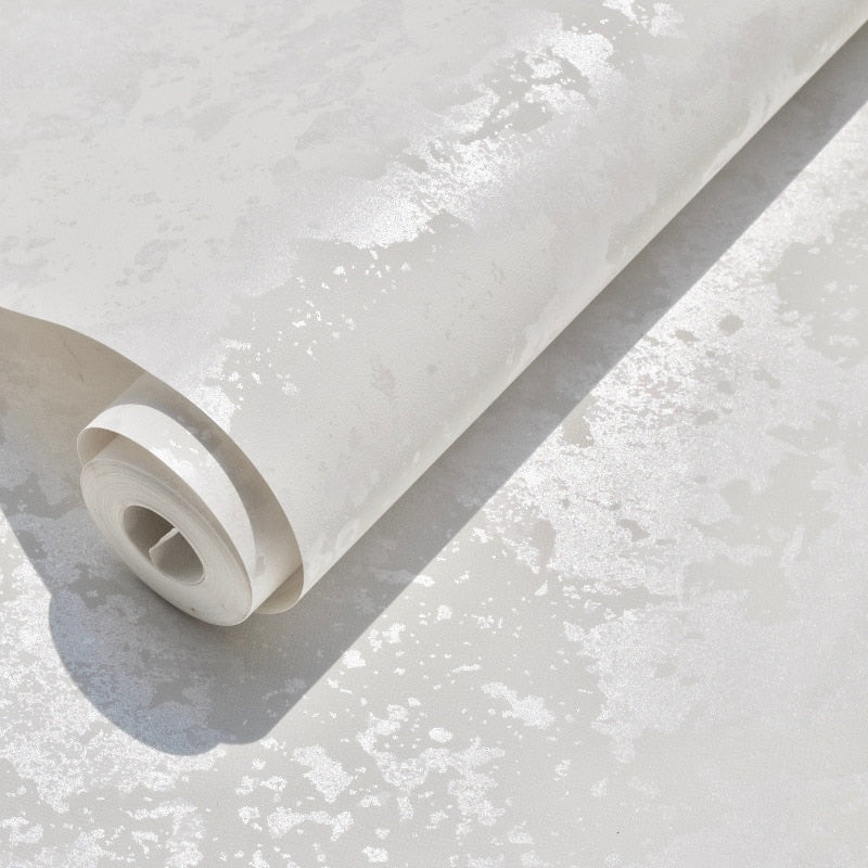 Modern White Concrete Textured Wallpaper Plain Contemporary Fashion Urban Wall Covering For Home Office Commercial Interior Decor