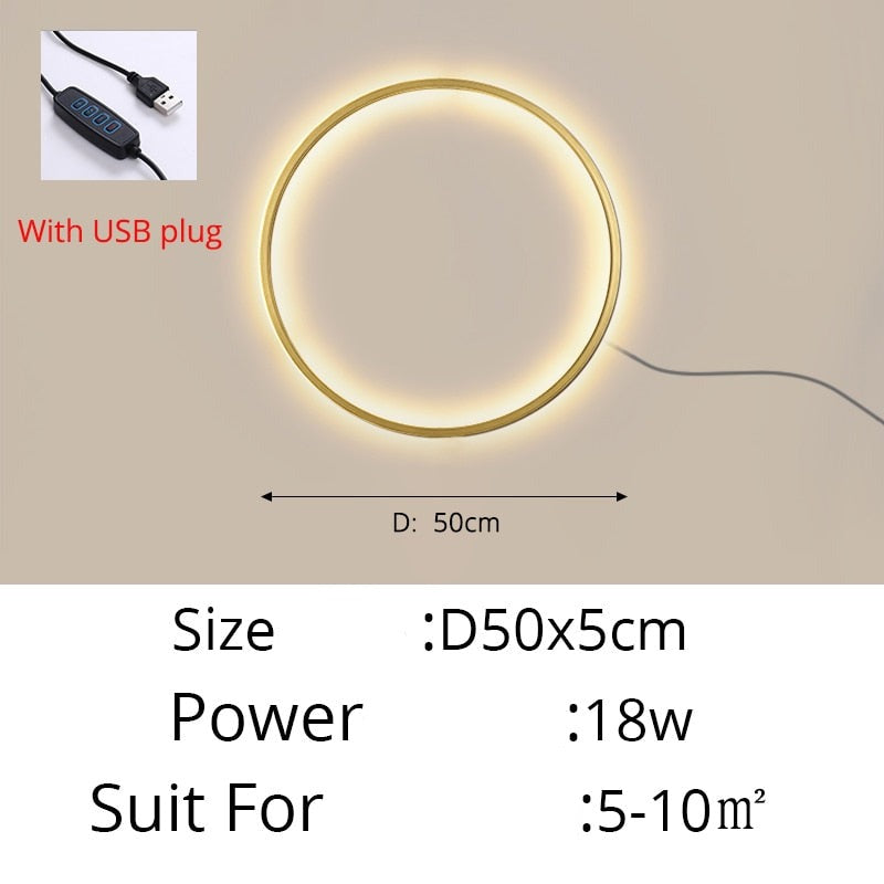Simple Circle Ring Of Light LED Wall Light Modern Interior Lighting For Sofa Background Decoration Living Room Bedroom Light Decor