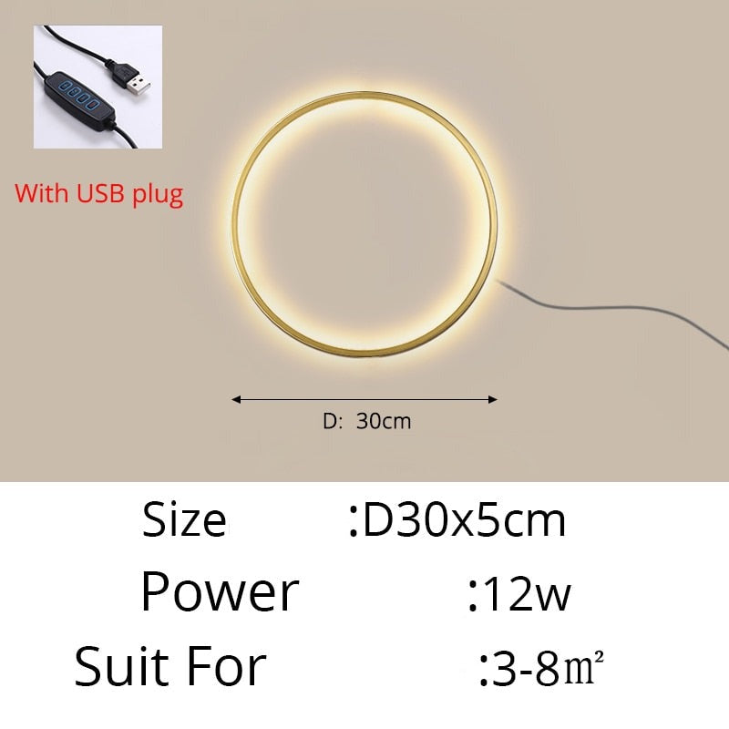 Simple Circle Ring Of Light LED Wall Light Modern Interior Lighting For Sofa Background Decoration Living Room Bedroom Light Decor