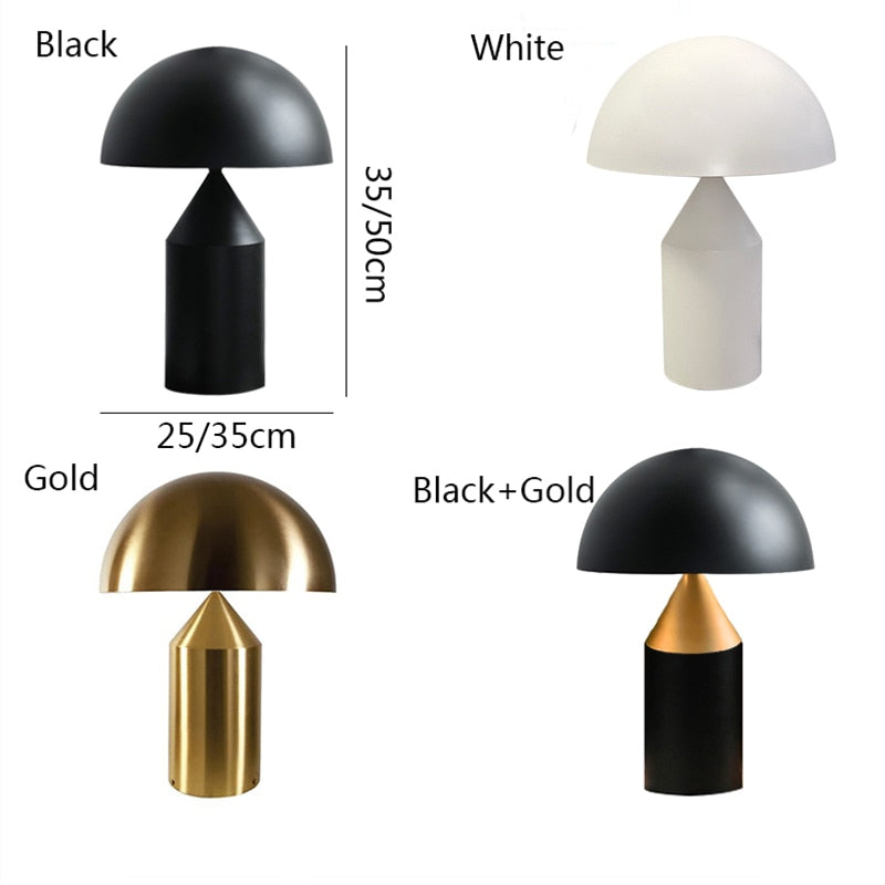 Golden Dome Polished Iron LED Table Light Contemporary Designer Lighting For Coffee Table Bedside Table Light In Black White or Golden