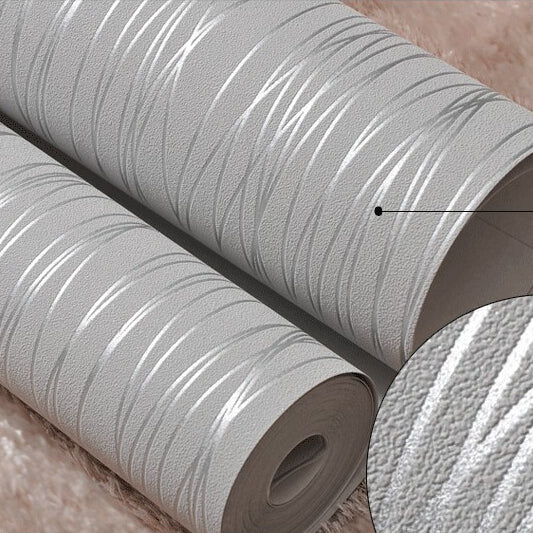 Modern Luxury Silver Striped Grey Wallpaper Textured Embossed Metallic Striped On Plain Grey Background Modern Home Decor