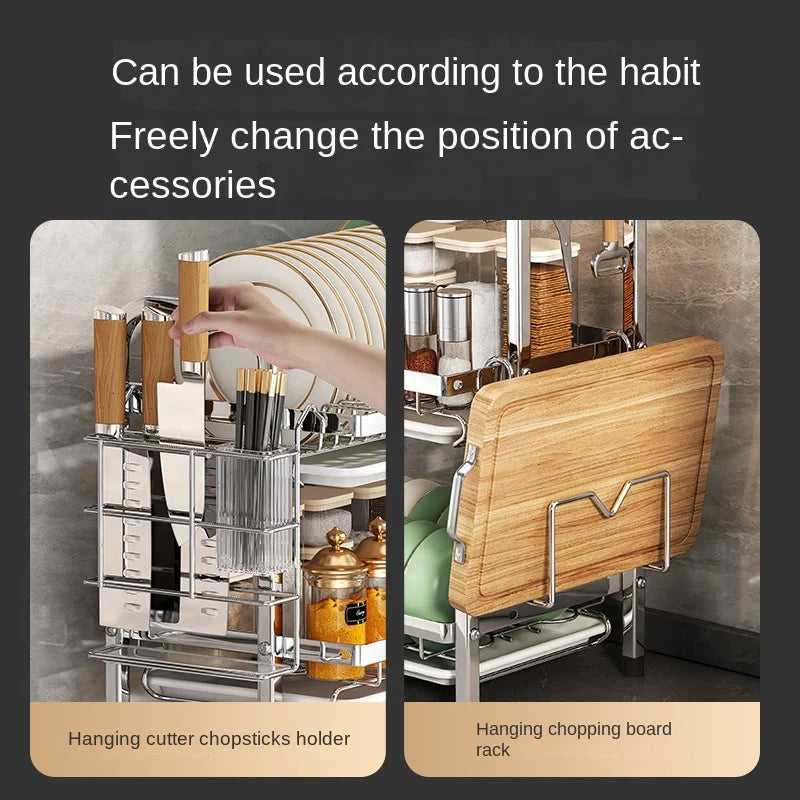 Modern Compact Kitchen Dish Rack – Rustproof Countertop Organizer Drainage Rack with Cutlery Tray