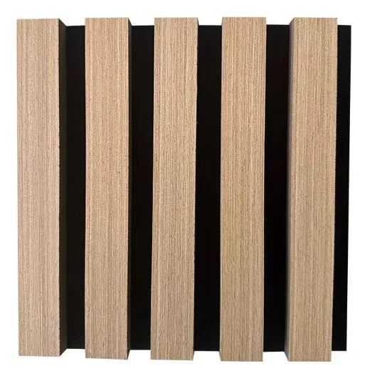 Natural Oak Wooden Slat Flexible Wall Panel – Modern Sound-Absorbing MDF Wall Covering with Polyester Insulation for Living Rooms, Hotels & Creative Interior Design