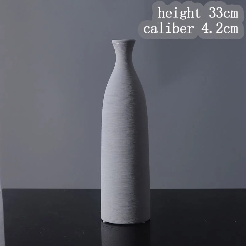 Premium Ceramic Sculptured Nordic Vase – Modern Minimalist Textural Design Decor for Contemporary Living Room, Bedroom & Tabletop Styling