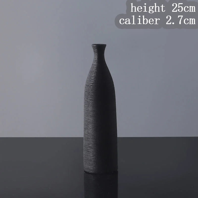 Premium Ceramic Sculptured Nordic Vase – Modern Minimalist Textural Design Decor for Contemporary Living Room, Bedroom & Tabletop Styling