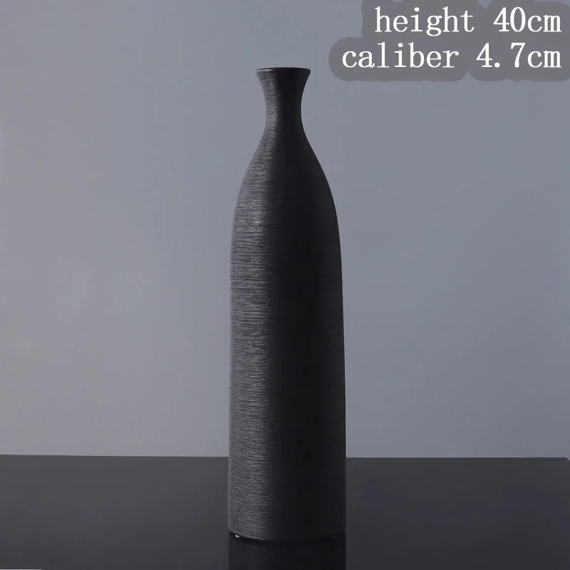 Premium Ceramic Sculptured Nordic Vase – Modern Minimalist Textural Design Decor for Contemporary Living Room, Bedroom & Tabletop Styling