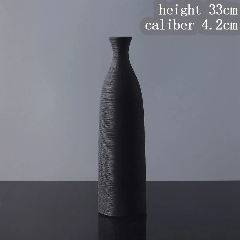 Premium Ceramic Sculptured Nordic Vase – Modern Minimalist Textural Design Decor for Contemporary Living Room, Bedroom & Tabletop Styling