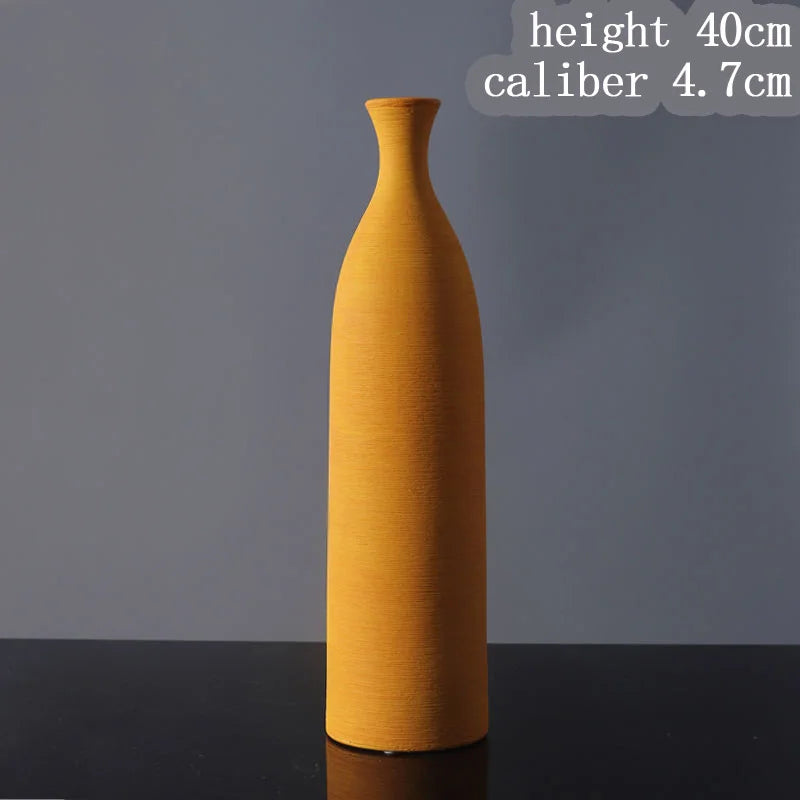 Premium Ceramic Sculptured Nordic Vase – Modern Minimalist Textural Design Decor for Contemporary Living Room, Bedroom & Tabletop Styling