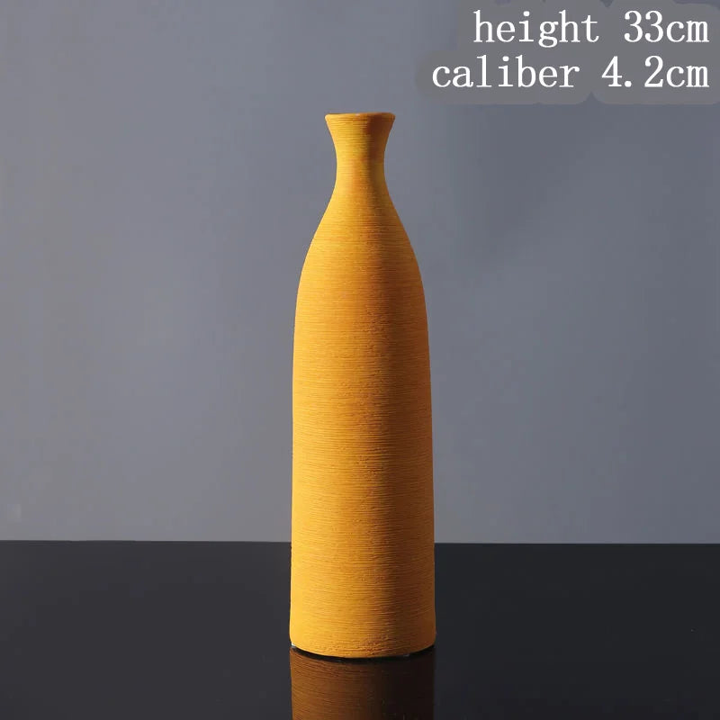 Premium Ceramic Sculptured Nordic Vase – Modern Minimalist Textural Design Decor for Contemporary Living Room, Bedroom & Tabletop Styling