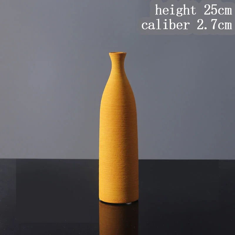 Premium Ceramic Sculptured Nordic Vase – Modern Minimalist Textural Design Decor for Contemporary Living Room, Bedroom & Tabletop Styling