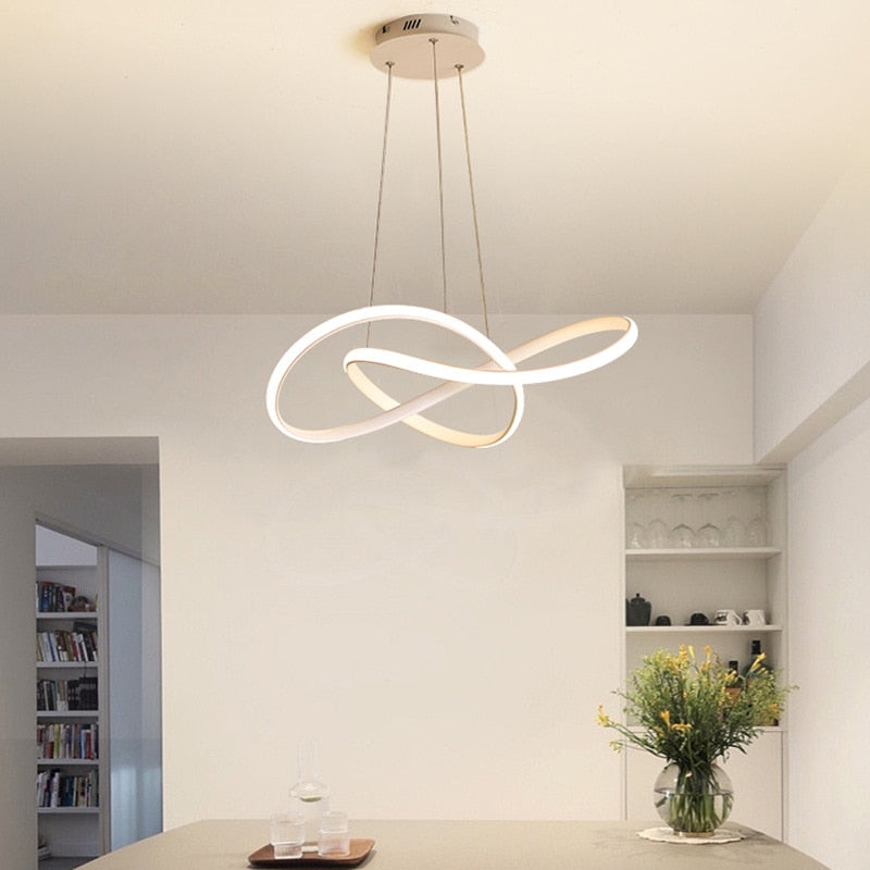 Infinity Loop Contemporary LED Chandelier Light Fitting For Dining Room Living Room New Trends In Modern Living Interior Lighting