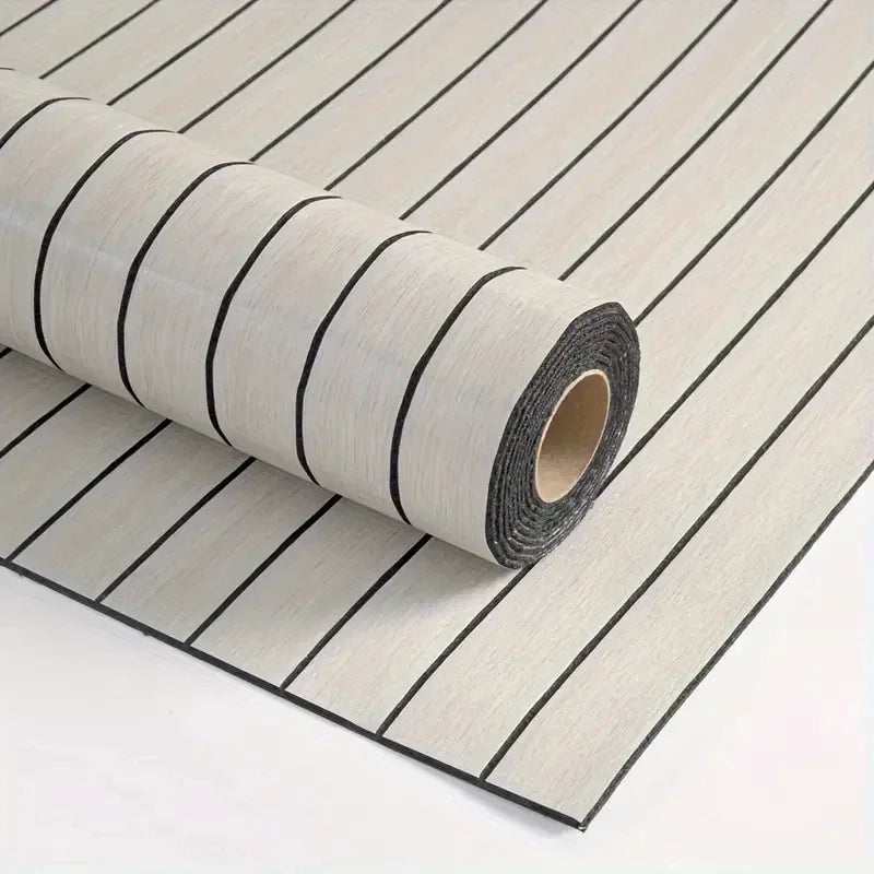 Extra Thick Wood Grain Wallpaper – Self-Adhesive Retro 3D Vertical Stripe Wallcovering, Waterproof & Removable