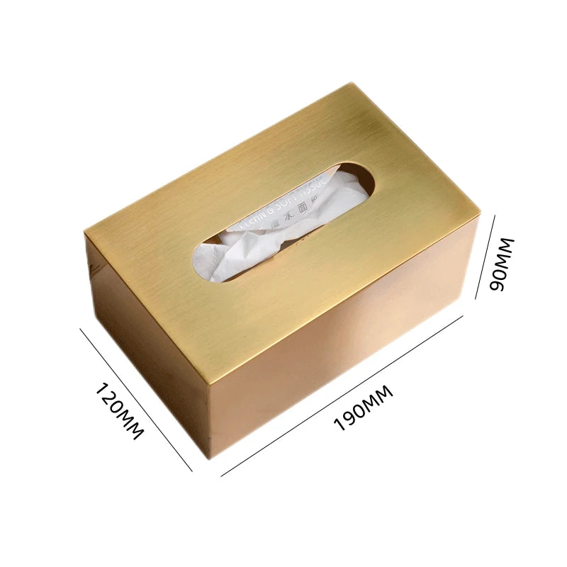 Premium Brushed Metal Tissue Box - Elegant Tissue Dispenser for Living Room Table, Desks & Hospitality Spaces