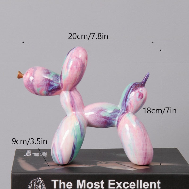 Balloon Dog Sculpture Figurines for Modern Apartment Interior Design Resin Doggy Ornament For Coffee Table Desktop Decoration