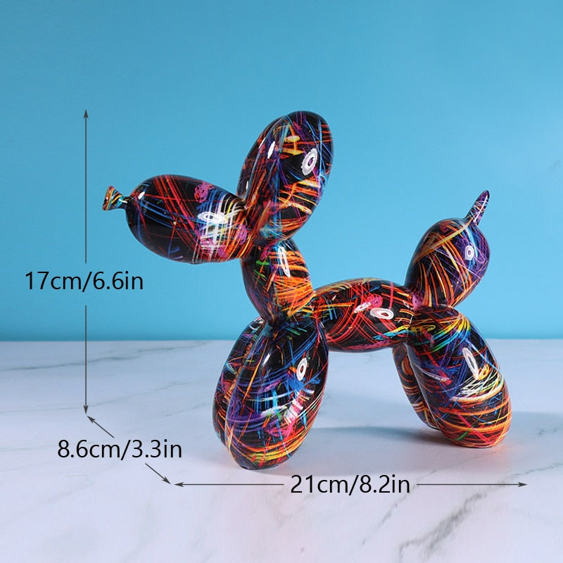 Balloon Dog Sculpture Figurines for Modern Apartment Interior Design Resin Doggy Ornament For Coffee Table Desktop Decoration