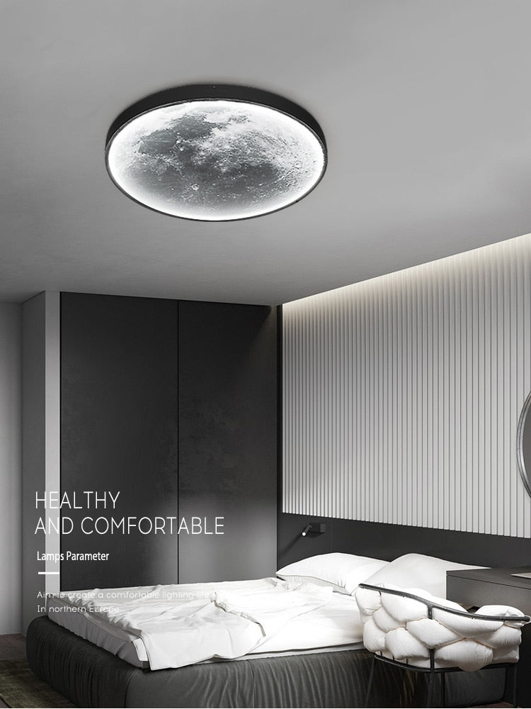 Moon Wall Lamp Living Room Background Wall Lamp Creative Trendy Lunar Decoration For Bedroom