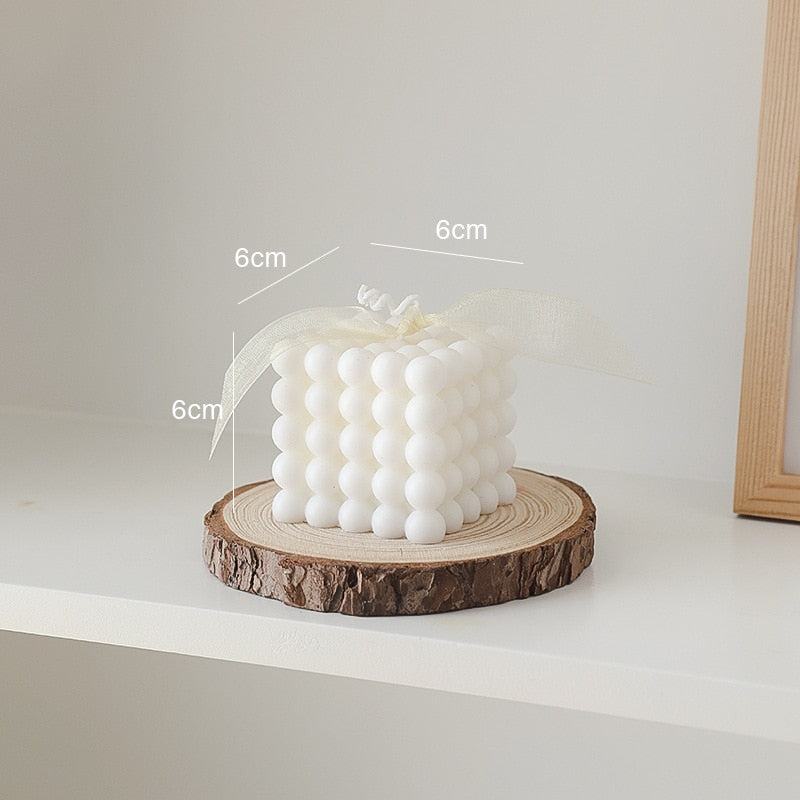 Creative Ball Cube Scented Candles Soy Wax White Geometric Aromatherapy Candles Home Minimalist Nordic Home Decoration