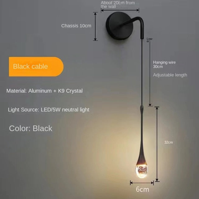 Crystal Teardrop Bubble Pendant Lamp Modern Hanging Light Fittings For Luxury Living Room Dining Room Restaurant Reception Foyer Lighting