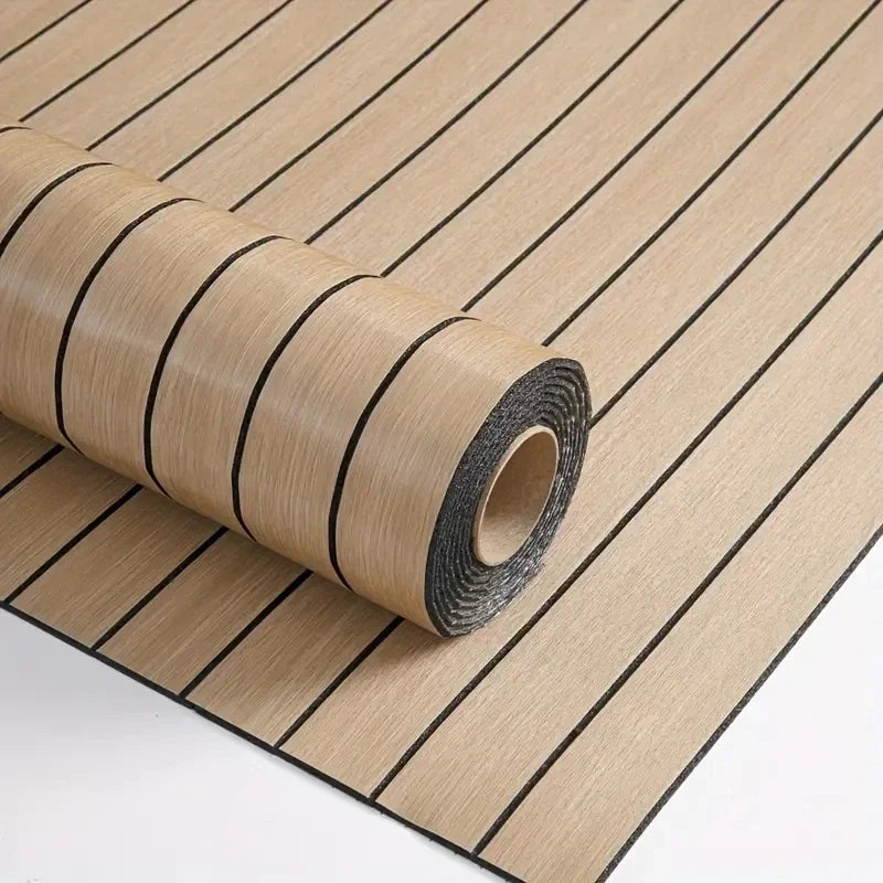 Extra Thick Wood Grain Wallpaper – Self-Adhesive Retro 3D Vertical Stripe Wallcovering, Waterproof & Removable
