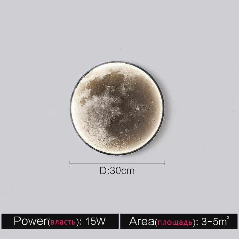 Moon Wall Lamp Living Room Background Wall Lamp Creative Trendy Lunar Decoration For Bedroom