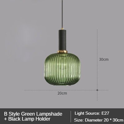 Modern Retro Stained Glass Pendant Lights Colorful Stylish Hanging Light Fittings For Kitchen Living Room Diner Contemporary Interior Lighting