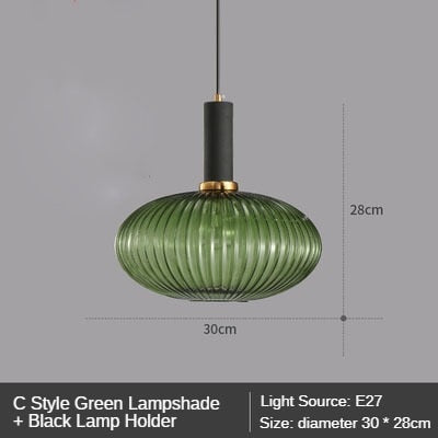 Modern Retro Stained Glass Pendant Lights Colorful Stylish Hanging Light Fittings For Kitchen Living Room Diner Contemporary Interior Lighting