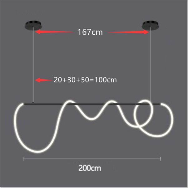 Minimalist LED Tube Lighting Suspension Chandelier Contemporary Lighting Fixture For Living Room Dining Room Modern Interior Lighting