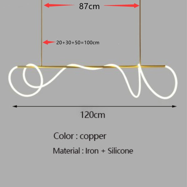 Minimalist LED Tube Lighting Suspension Chandelier Contemporary Lighting Fixture For Living Room Dining Room Modern Interior Lighting