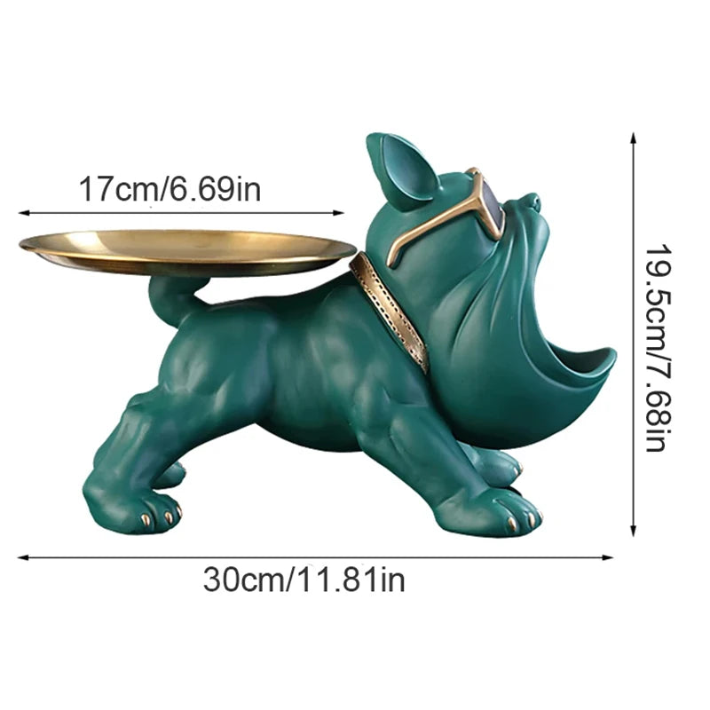 Big Mouth Bulldog Resin Statue – Cool Dog Storage Box Figurine For Living Room Coffee Table Trendy Home Decor For Dog Lovers