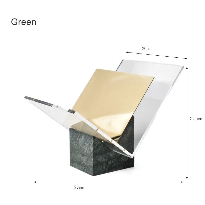 Solid Marble Acrylic Angled Magazine Holder Stand File Organizer Home Tidy For Living Room Designer Accessories For Contemporary Interiors