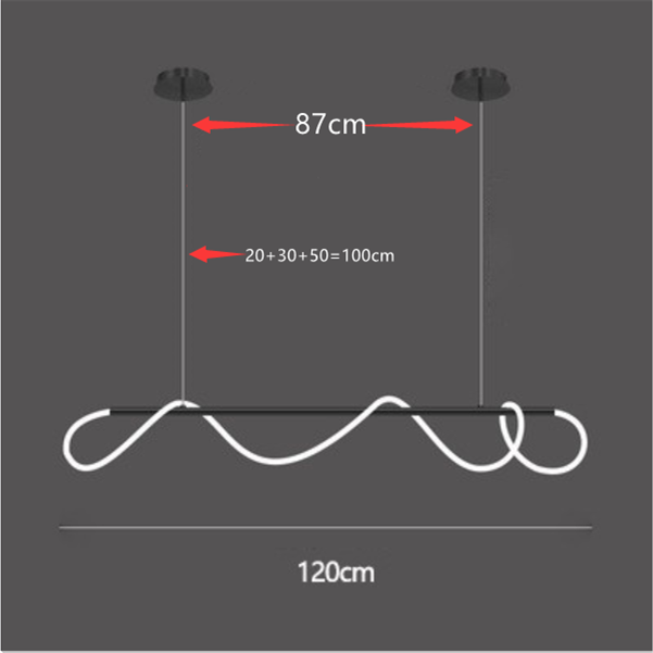 Minimalist LED Tube Lighting Suspension Chandelier Contemporary Lighting Fixture For Living Room Dining Room Modern Interior Lighting