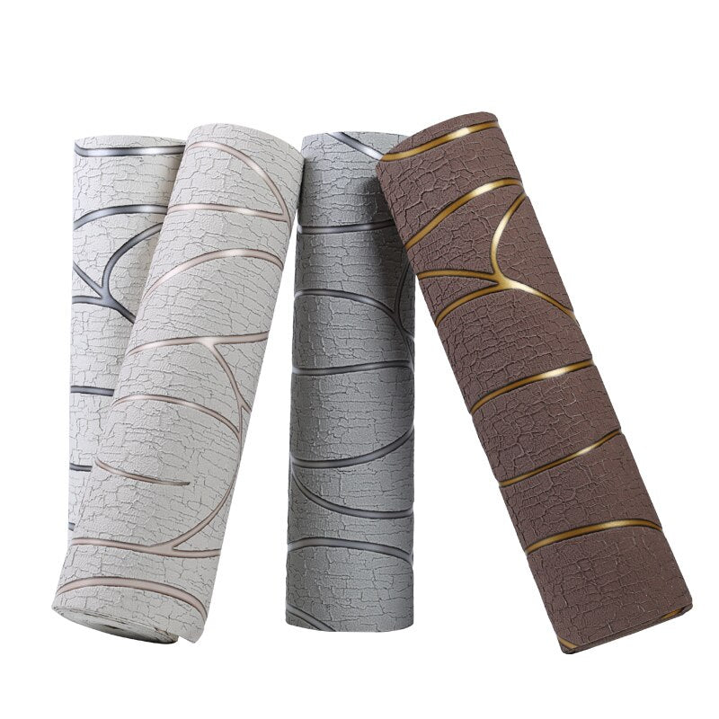 Modern Geometric 3D Wall Covering Non Woven Textured Wallpaper For TV Background Living Room Bedroom Home Interior Styling