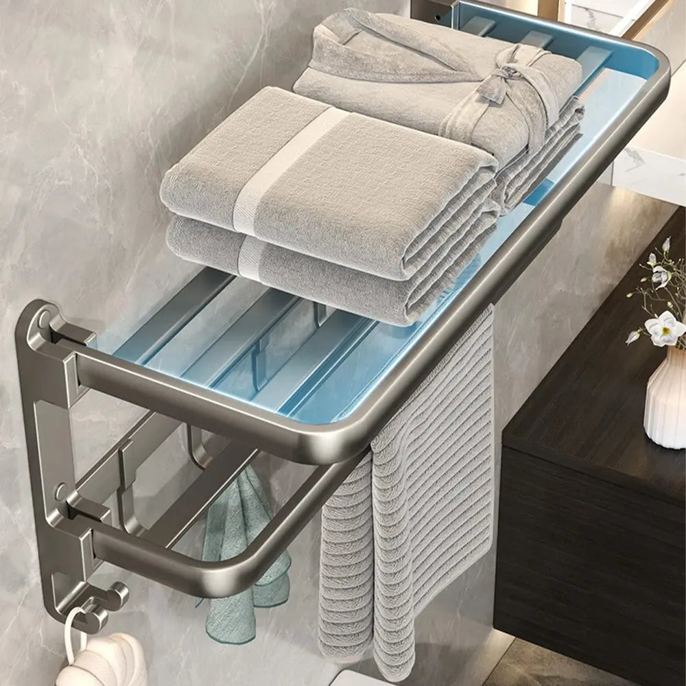 Bi-Fold 24 Inch Towel Rack: Versatile, Rust-Proof, Wall-Mounted Bathroom Storage Solution