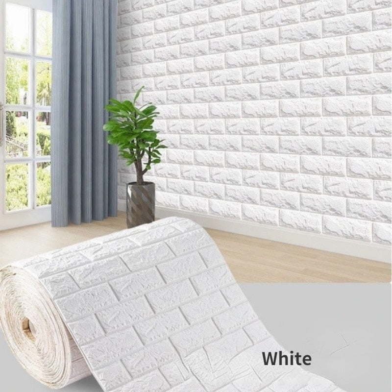 3D Brick Wallpaper Self-Adhesive Wall Covering Brick Wall Style Wall Decor Removable 3M Peel & Stick Wall Paper Rolls For Living Room Home Office Decor