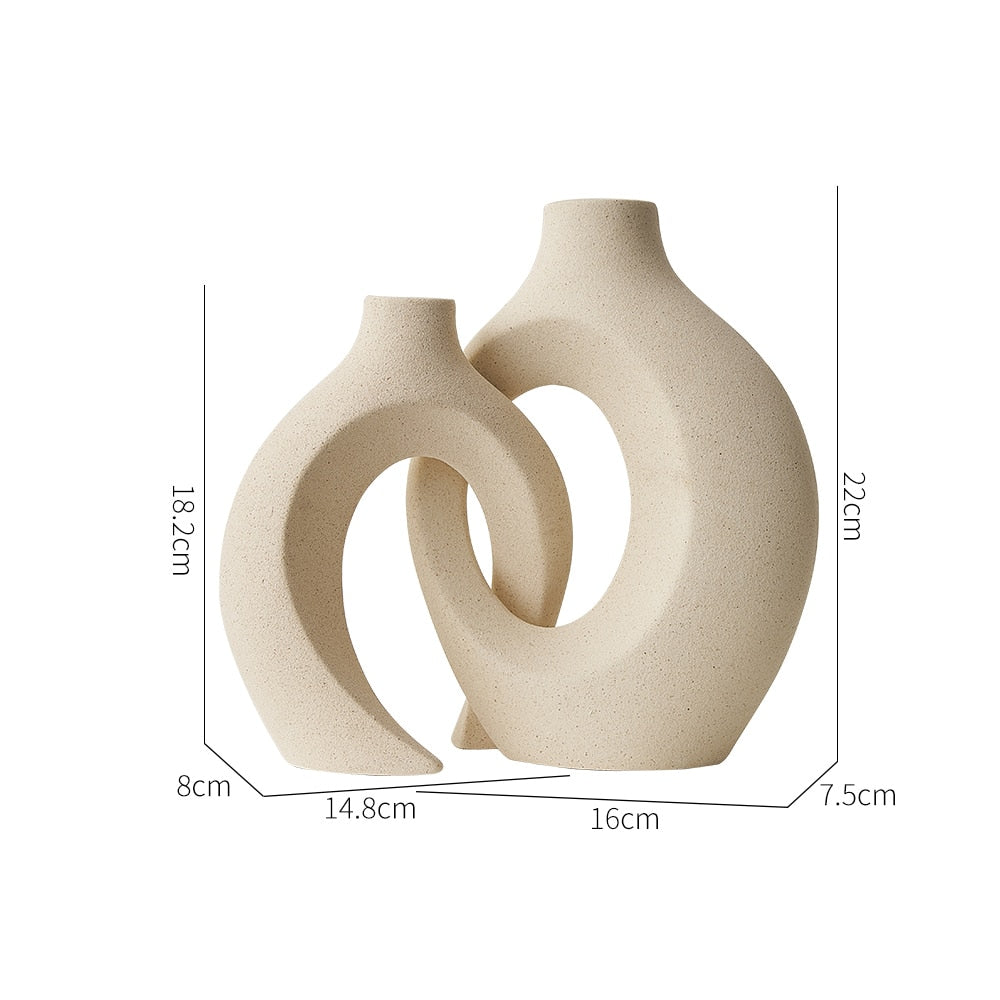 Modern Sculptured Nordic Vase For Living Room Table Coffee Table Mantelpiece Shelf Ornament Accessories For Creative Stylish Home Decor