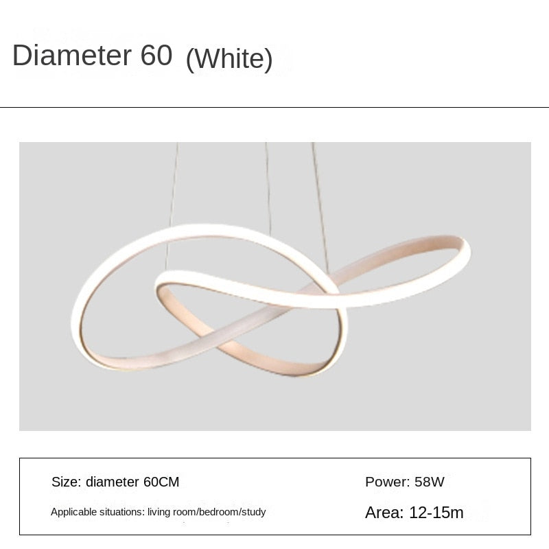 Infinity Loop Contemporary LED Chandelier Light Fitting For Dining Room Living Room New Trends In Modern Living Interior Lighting