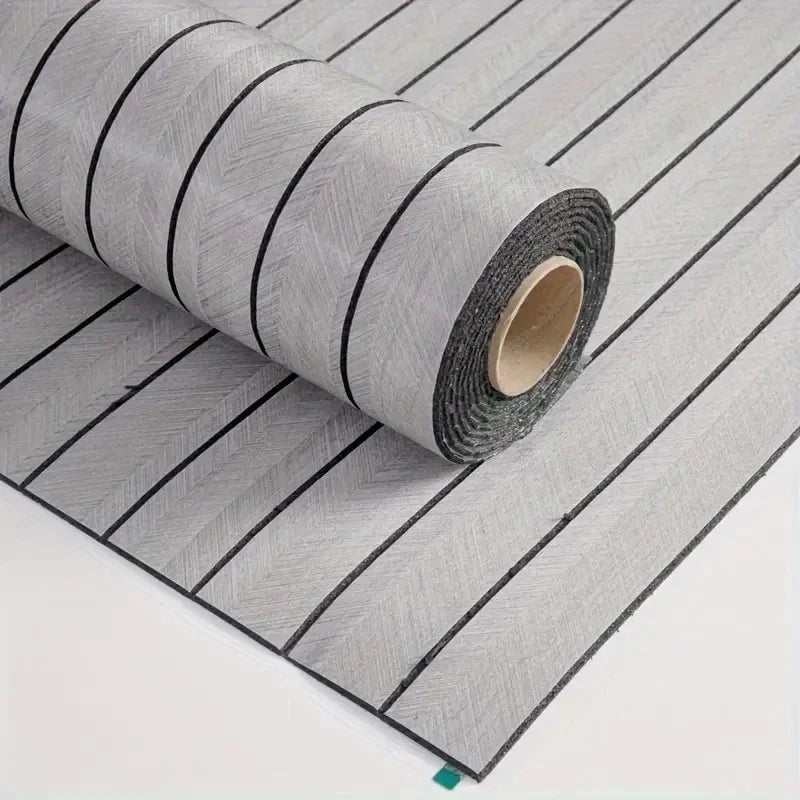 Extra Thick Wood Grain Wallpaper – Self-Adhesive Retro 3D Vertical Stripe Wallcovering, Waterproof & Removable