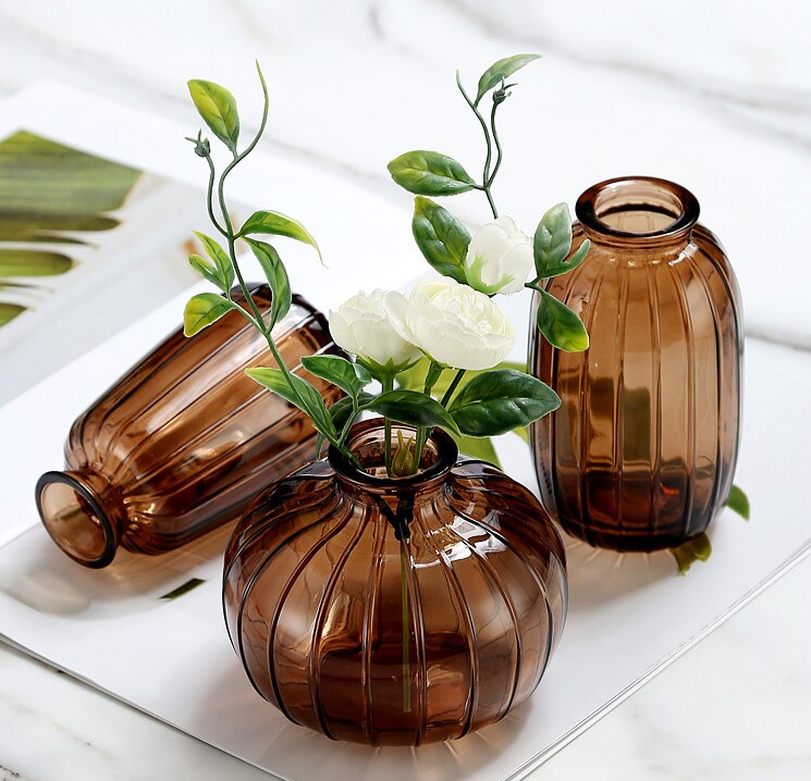 Mini Hydroponics Simple Stained Glass Vase For Simple Flowers or Aromatherapy - A Modern Stylish and Elegant Home Decor Piece