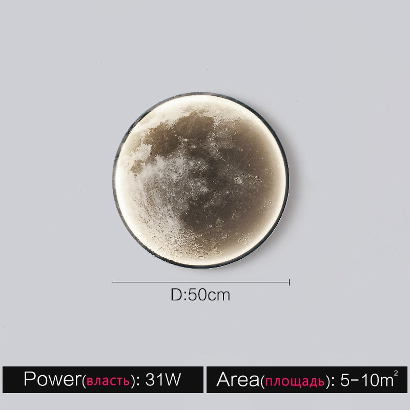 Moon Wall Lamp Living Room Background Wall Lamp Creative Trendy Lunar Decoration For Bedroom