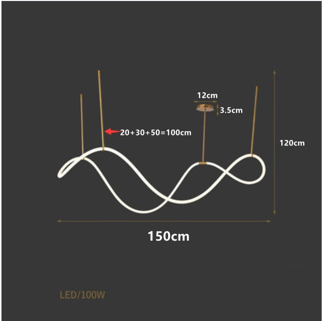 Minimalist LED Tube Lighting Suspension Chandelier Contemporary Lighting Fixture For Living Room Dining Room Modern Interior Lighting